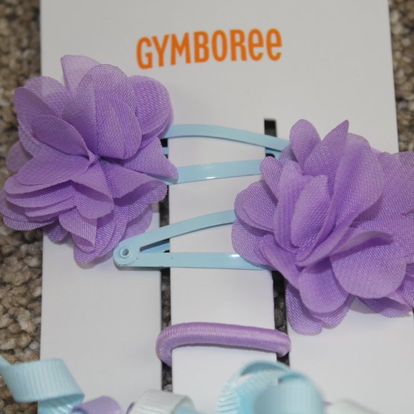 Gymboree Spring Blooms 2022 Hair Accessories Clip Ponytail Curlies Set Girls NEW - Picture 2 of 4